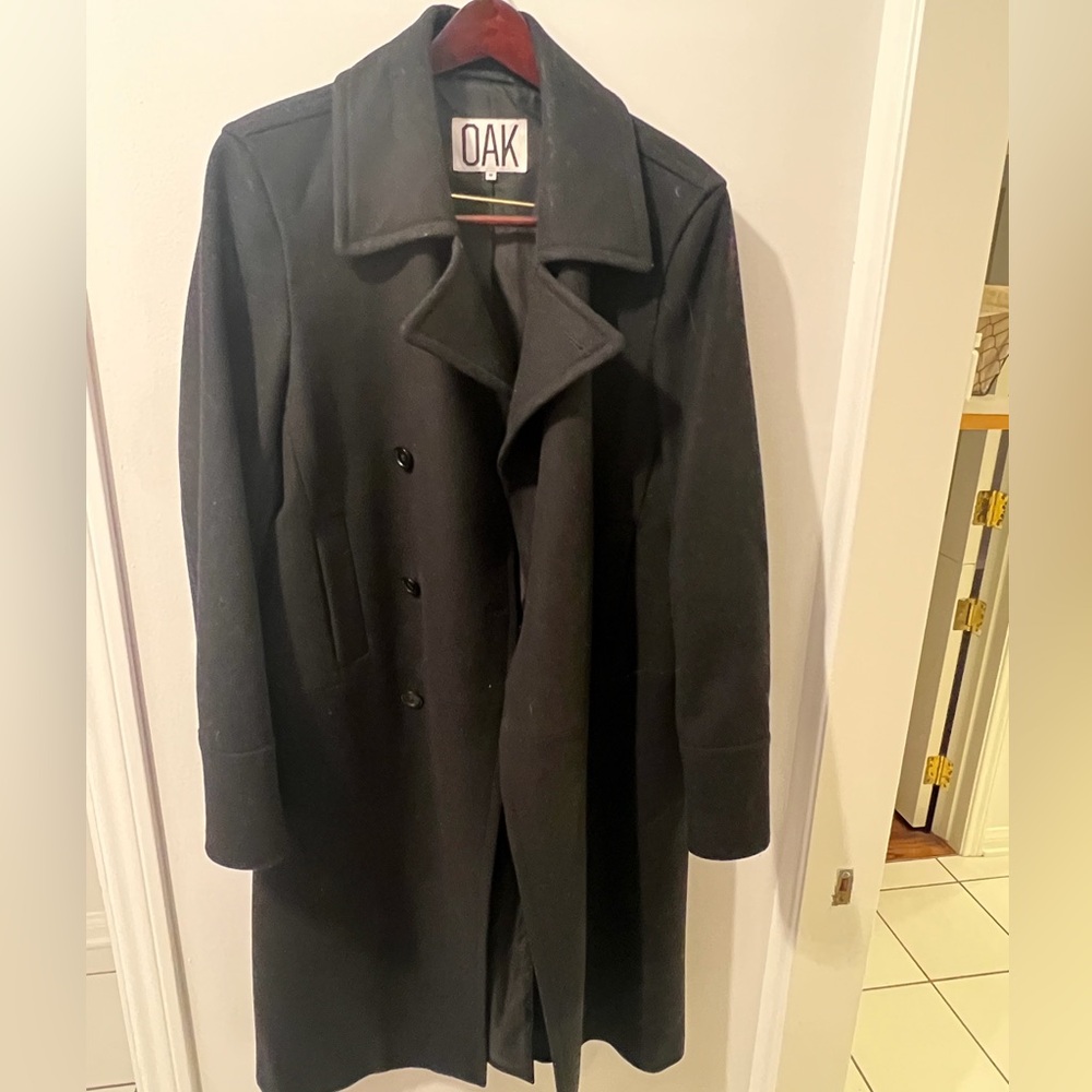 OAK womans’s Elegant Black Trench Coat